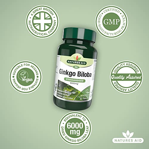Ginkgo Biloba 120mg, 90 Tablets by Nature’s Aid