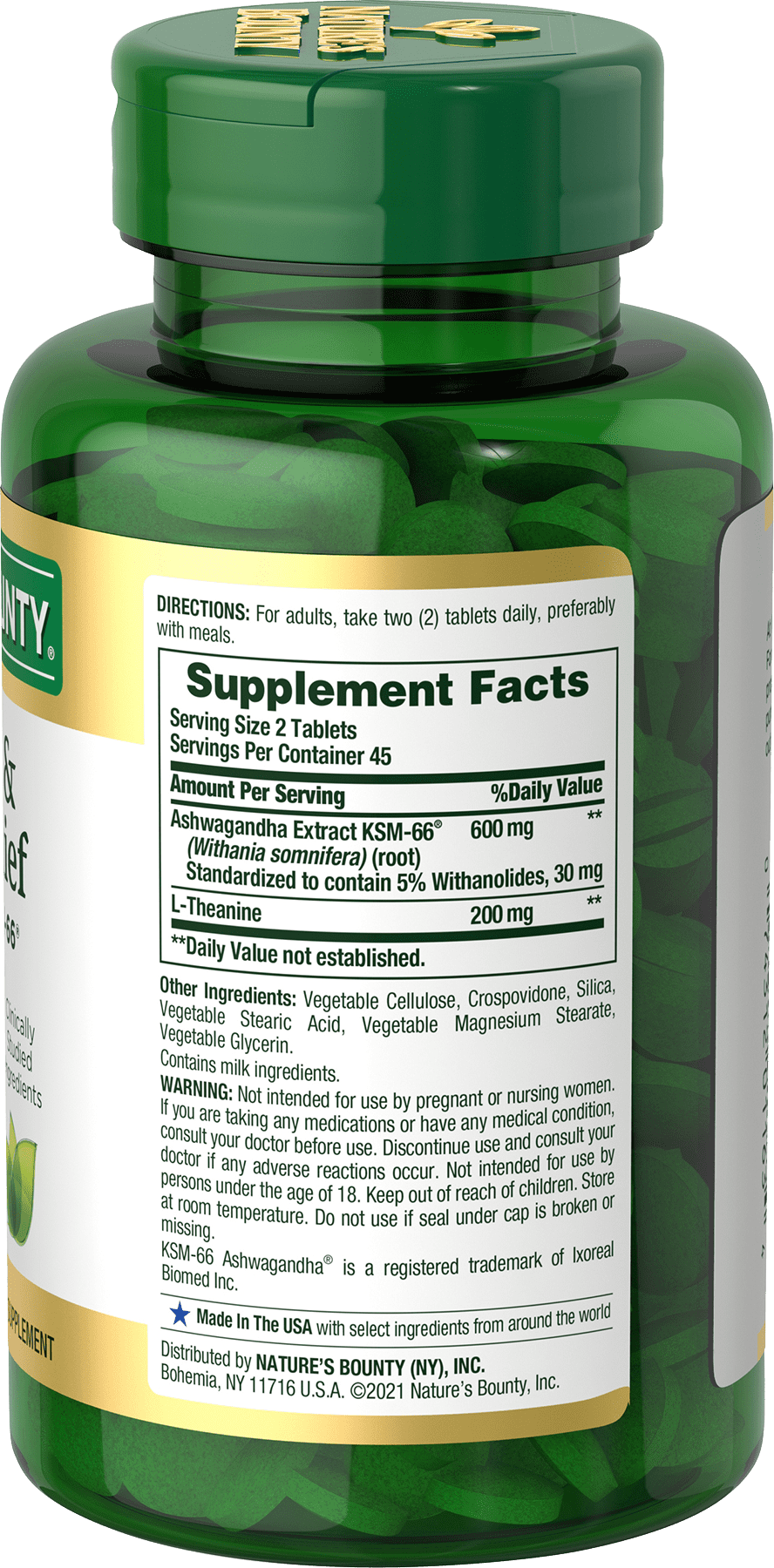 Nature's Bounty Ashwagandha Stress Relief Tablets 90 Ct