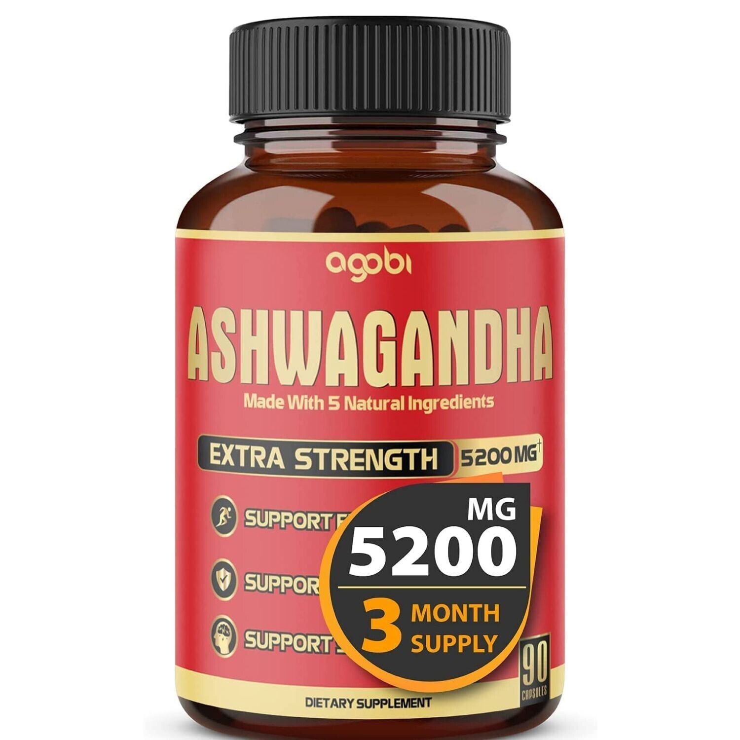 High-Potency Ashwagandha Capsules with Turmeric