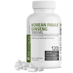 Bronson Korean Panax Ginseng 1000 mg for Energy