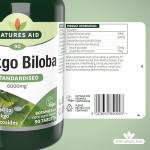Ginkgo Biloba 120mg, 90 Tablets by Nature’s Aid