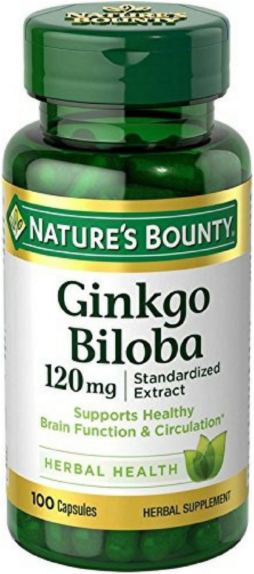 Nature's Bounty Ginkgo Biloba 120 mg, 100 Capsules