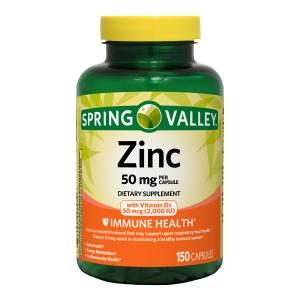 Spring Valley Zinc & Vitamin D Capsules, 150 Count