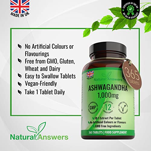 High Strength Vegan Ashwagandha 1000mg Tablets