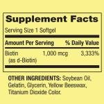 Spring Valley Biotin Softgels 1000mcg, 150 Count
