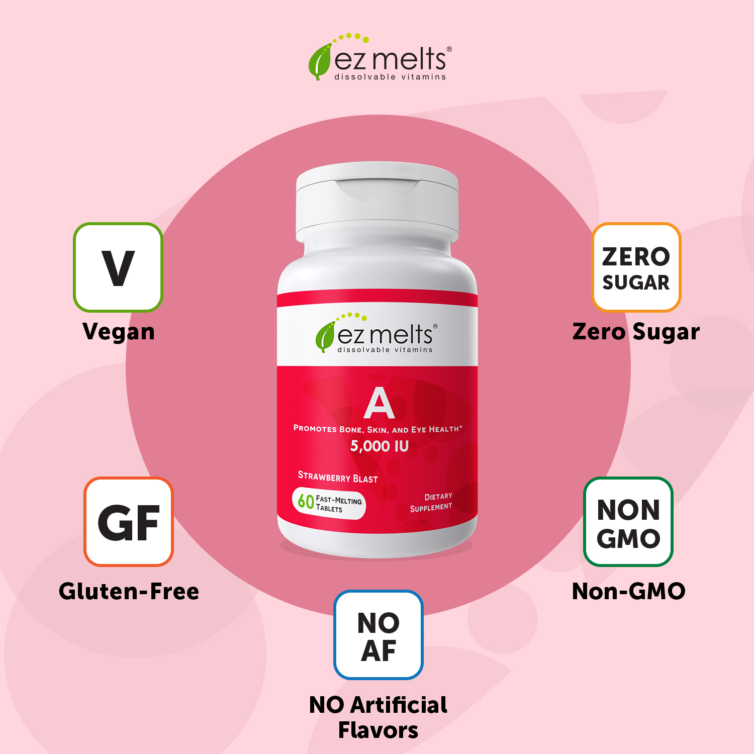 EZ Melts Vitamin A 5,000 IU, Sugar-Free