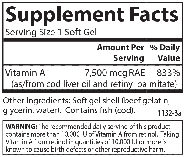 Carlson Vitamin A 25000 IU for Vision Support