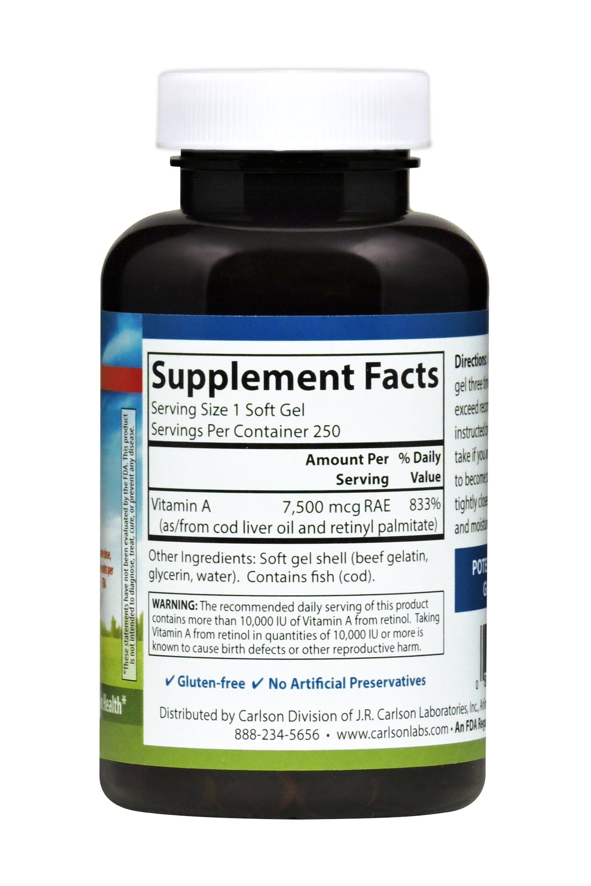 Carlson Vitamin A 25000 IU for Vision Support