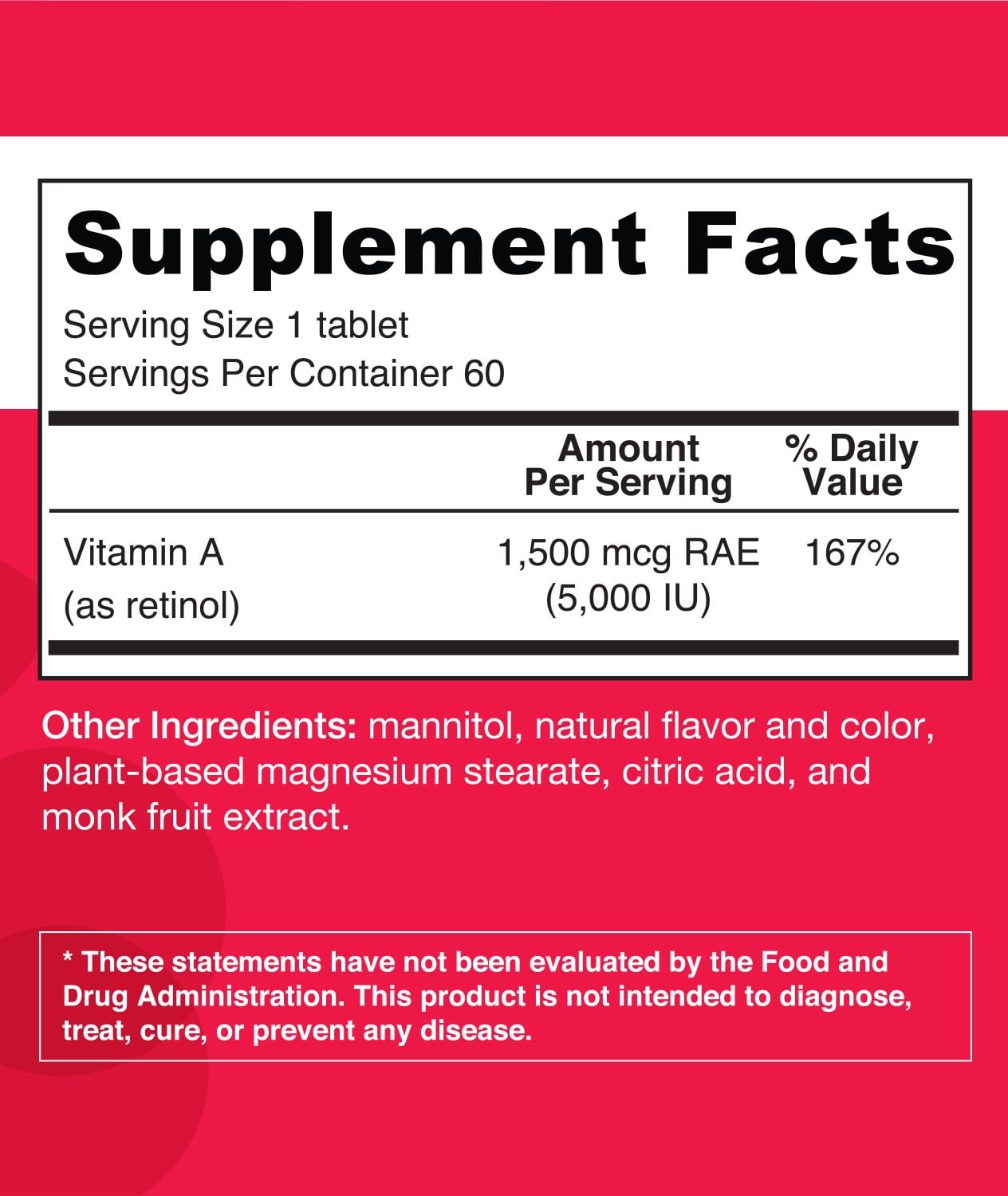 EZ Melts Vitamin A 5,000 IU, Sugar-Free