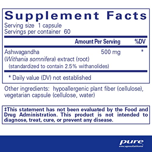 Pure Encapsulations Ashwagandha - Stress and Focus Support