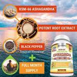 Ashwagandha Capsules KSM-66 with Black Pepper 60ct