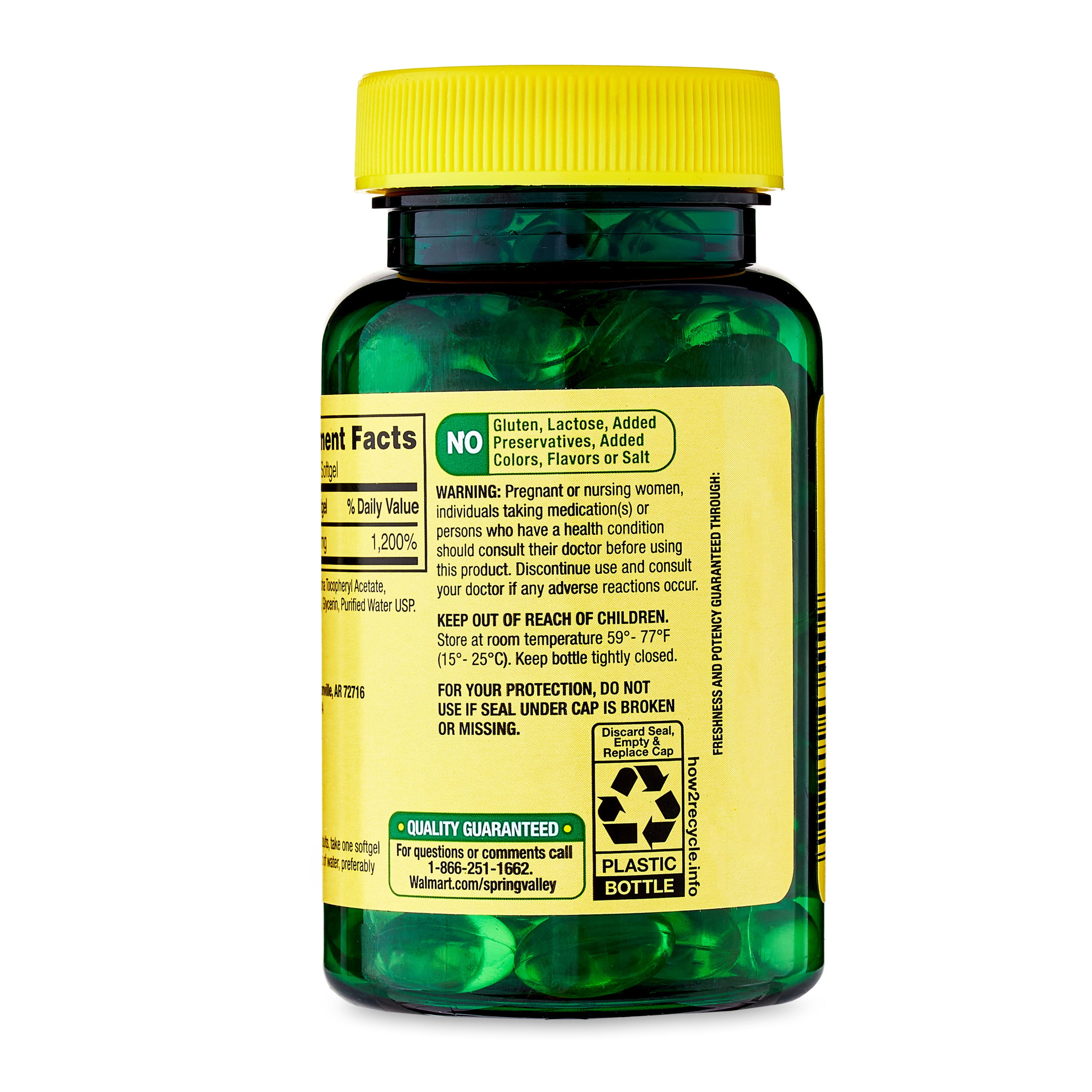 Spring Valley Vitamin E 400 IU Softgels, 100 Count