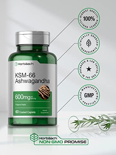 KSM-66 Ashwagandha 600mg with L-Theanine Caplets