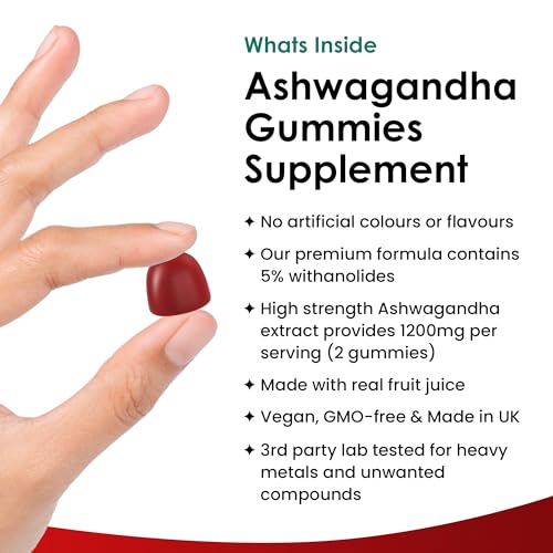 High Strength Ashwagandha Gummies 1200mg, 60 Vegan