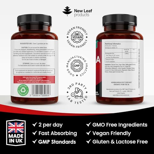 High Strength Ashwagandha Gummies 1200mg, 60 Vegan
