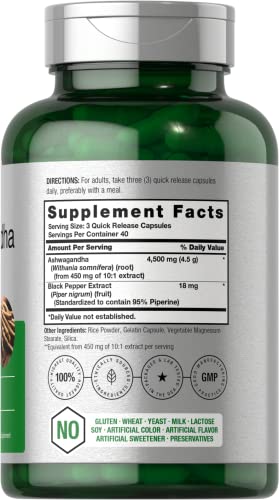 Ashwagandha Capsules 4500 mg - 120 Count