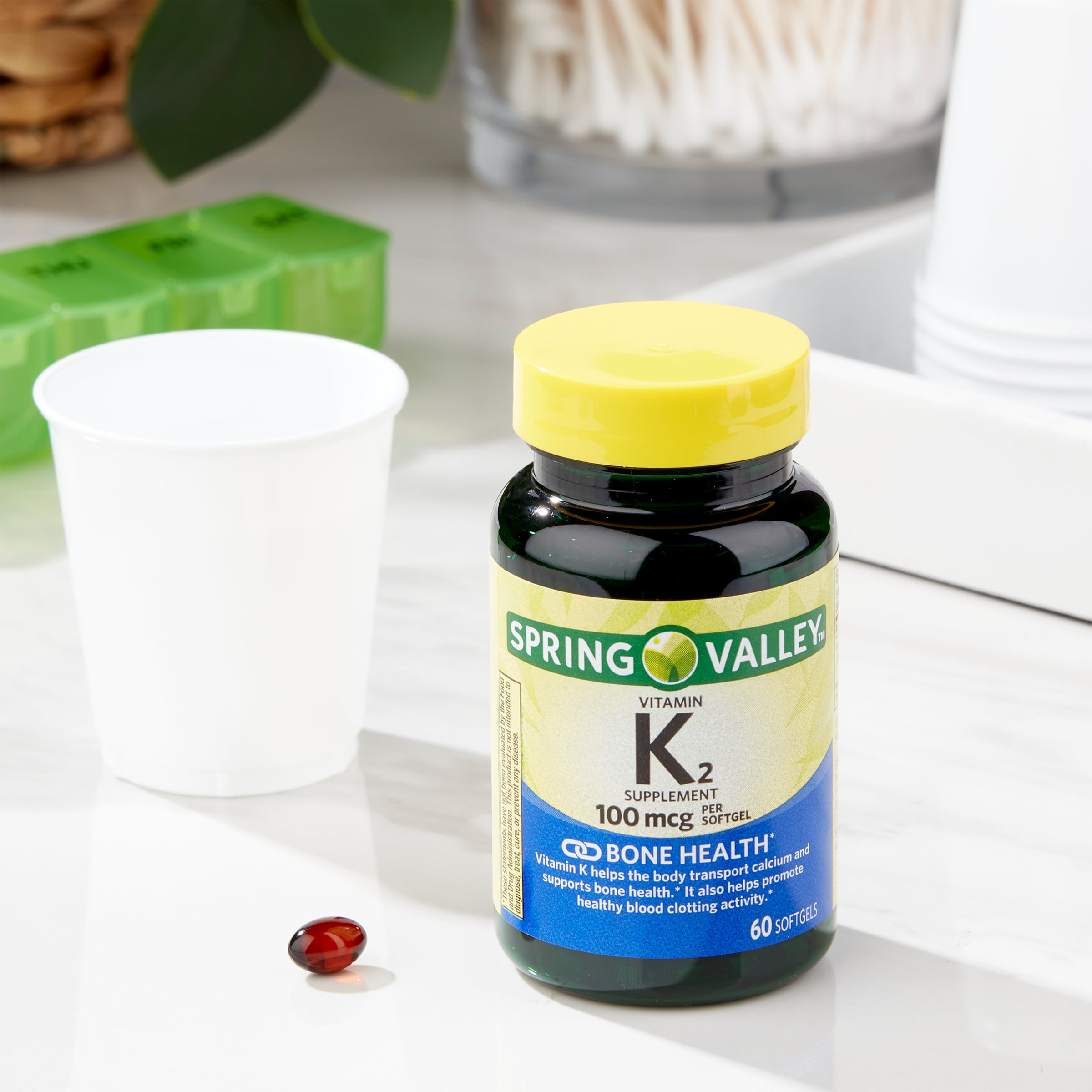 Spring Valley Vitamin K2 Soft Gel Capsules, 100 Mcg
