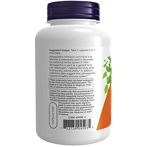 NOW Ashwagandha 450 mg, 180 Veg Capsules