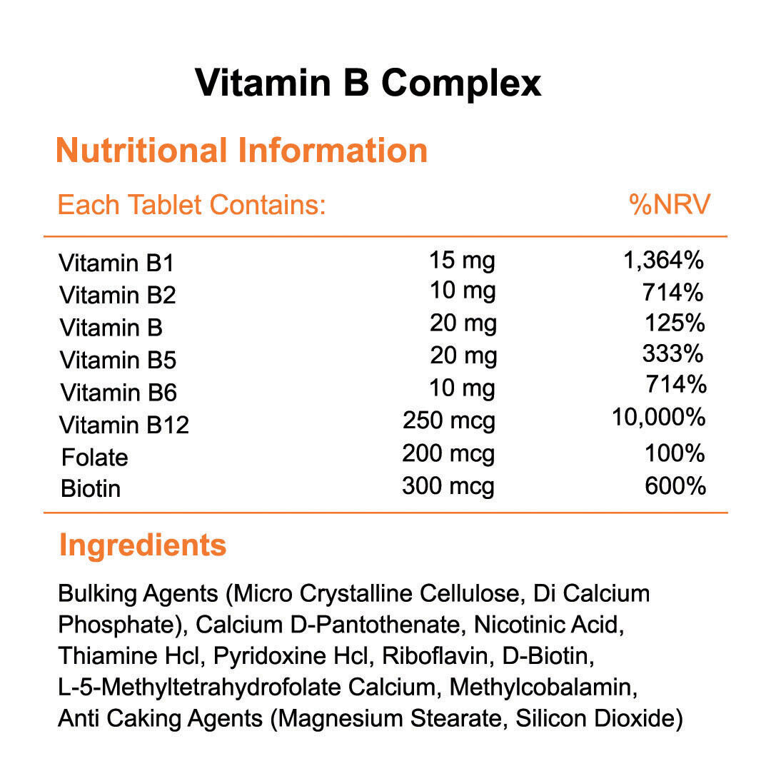 High Strength Vitamin B Complex with Folate 120 Tablets