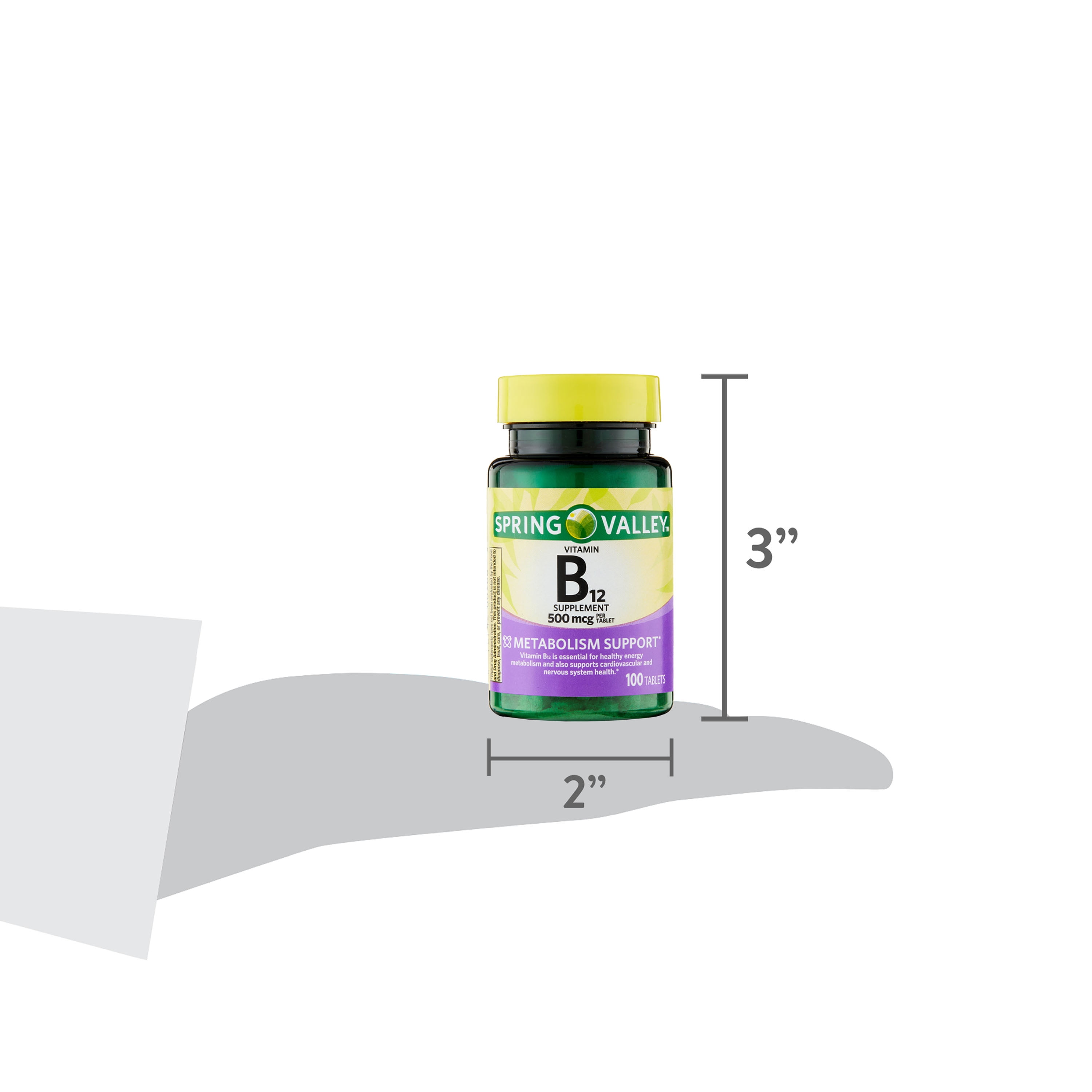 Spring Valley B12 Tablets 500 mcg, 100 Count