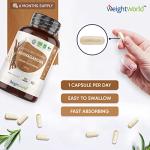 Organic Ashwagandha Capsules with Black Pepper – 180 Count