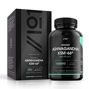 Organic Ashwagandha KSM-66® 1650mg Capsules 90 Count