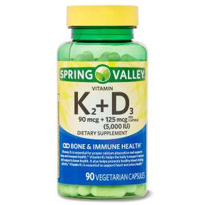 Spring Valley Vitamin K2 & D3 Vegetarian Capsules