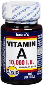 Vitamin A Softgels 10,000 IU - 100 Count
