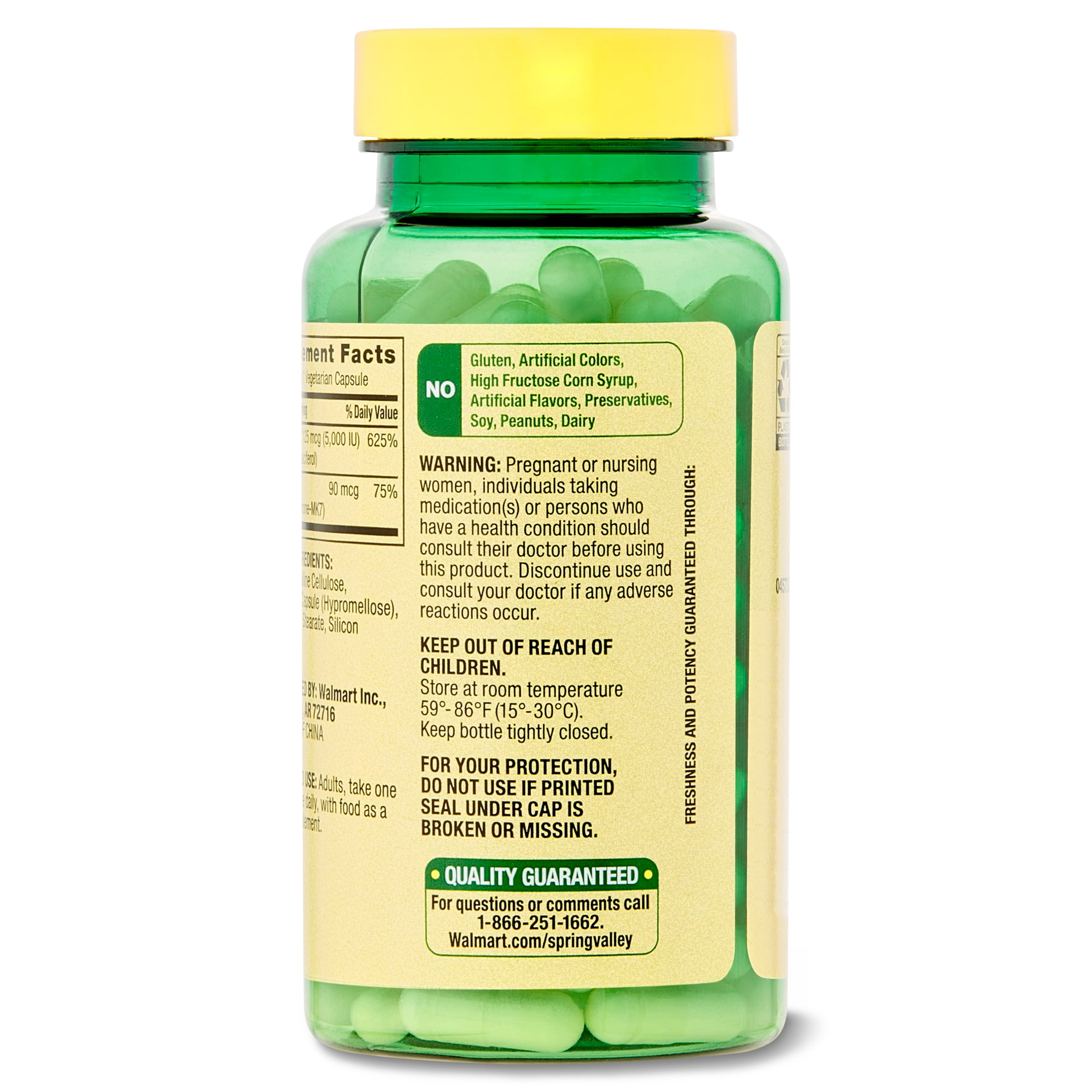 Spring Valley Vitamin K2 & D3 Vegetarian Capsules