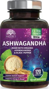 Organic Ashwagandha 1950mg with Black Pepper