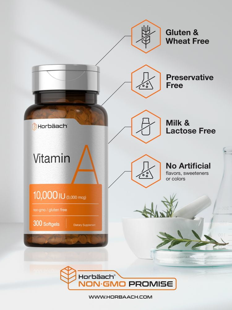 Horbaach Vitamin A 10000 IU Softgels 300 Count
