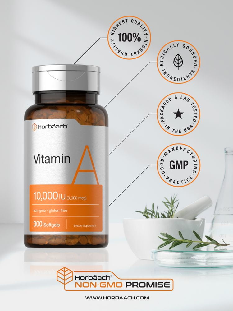 Horbaach Vitamin A 10000 IU Softgels 300 Count