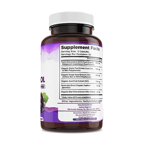 Adora Organics Resveratrol 1600mg for Healthy Aging