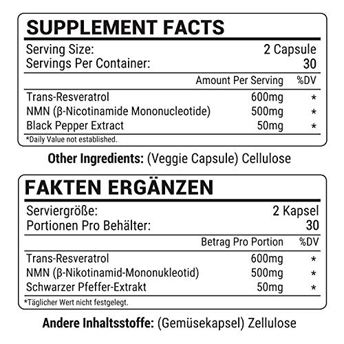 NMN+Resveratrol Antioxidant Capsules for Heart Health