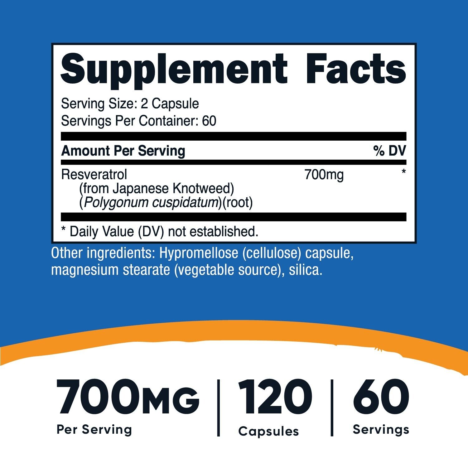 Nutricost Resveratrol 700mg - 120 Vegan Capsules