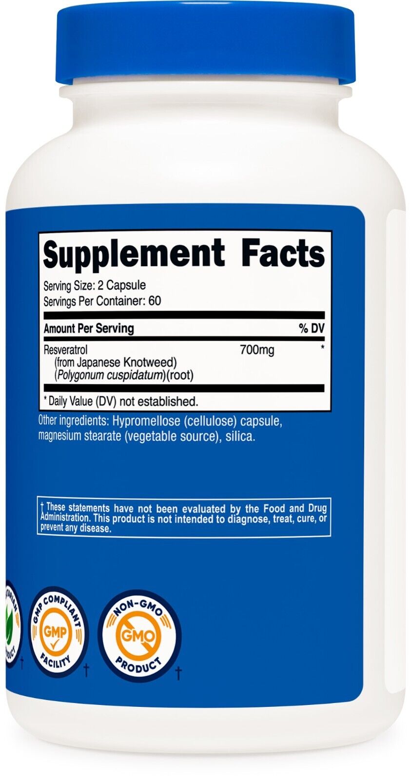 Nutricost Resveratrol 700mg - 120 Vegan Capsules