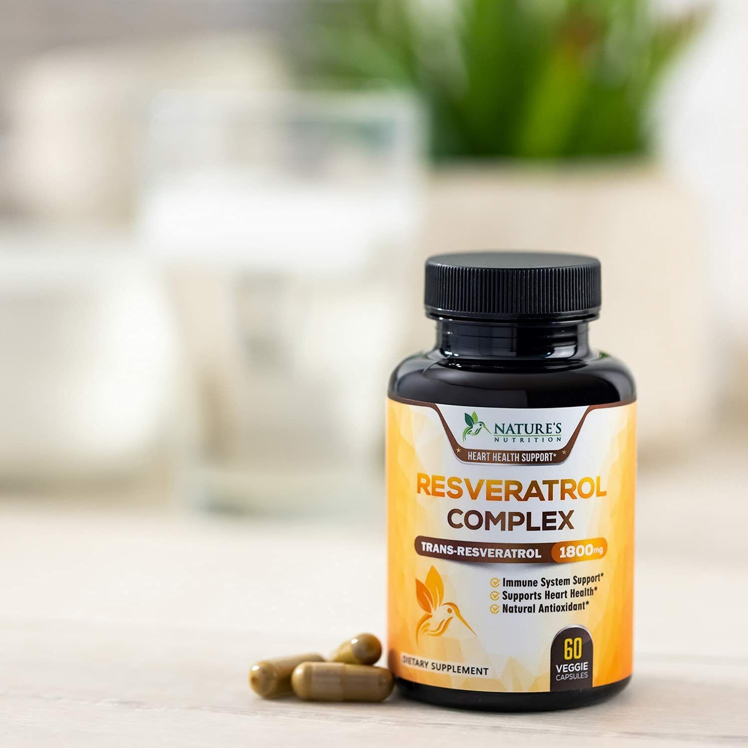 Nature's Nutrition Resveratrol 1800mg Antioxidant Supplement