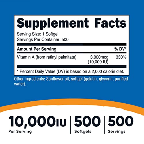 Nutricost Vitamin A 10,000 IU Softgels