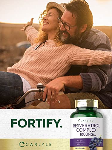 Carlyle Resveratrol 1800mg Supplement, 180 Capsules