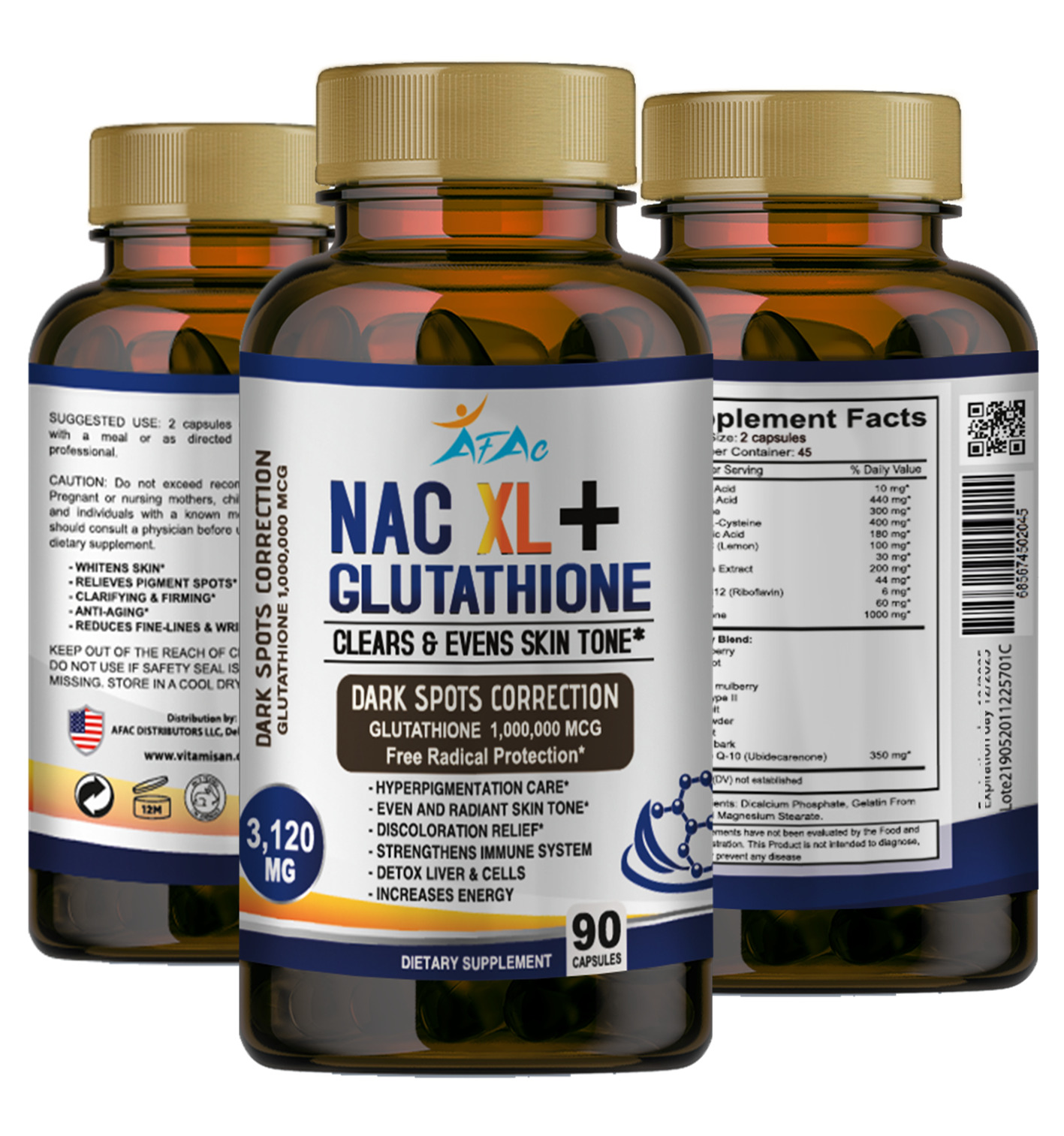 Glutathione Skin Brightening Capsules for Anti-Aging