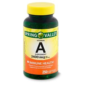Spring Valley Vitamin A 2400 mcg Softgels - 2 Pack