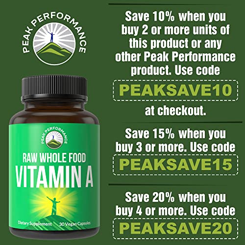 Organic Vitamin A 5000 IU Peak Performance Capsules