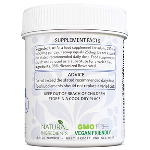 Pure Micronized Resveratrol Powder - High Absorption 30g