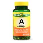 Spring Valley Vitamin A Softgels, 2400mcg, 250 Count