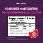 Nicotinamide 500mg & Resveratrol 100mg Veggie Capsules