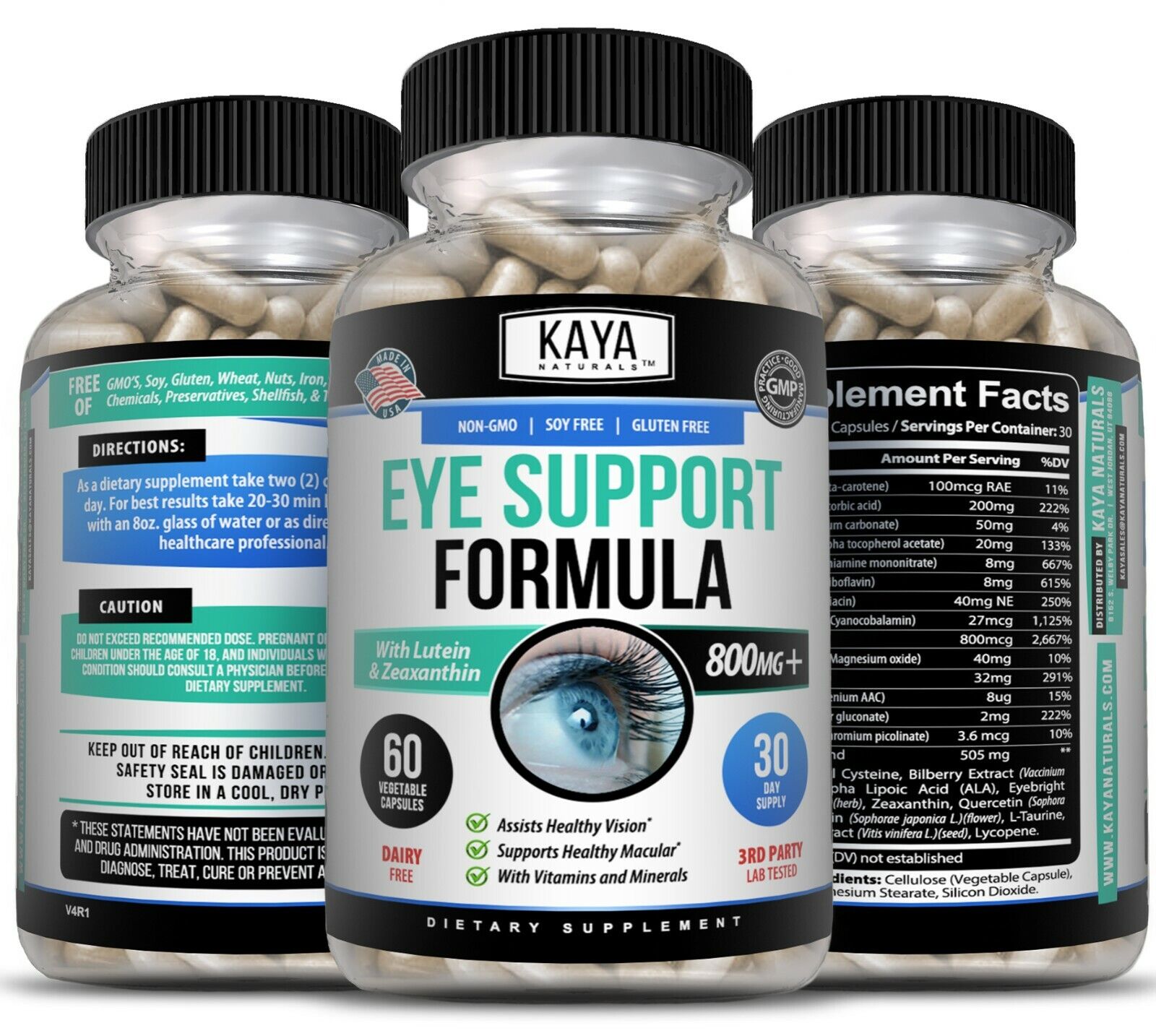 Kaya Naturals Eye Health Supplement with Lutein & Zeaxanthin