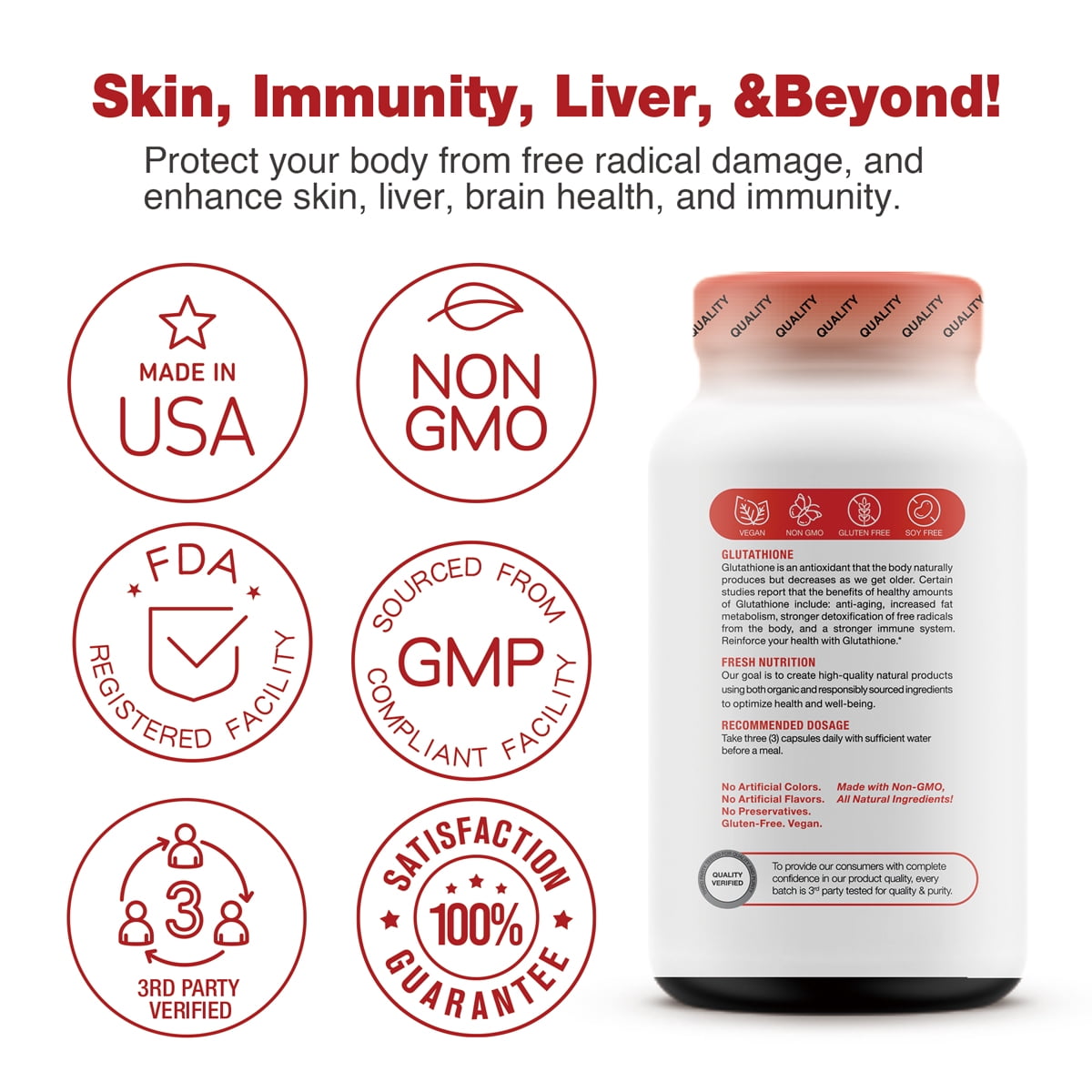 Fresh Nutrition Glutathione 500mg - 90 Caps