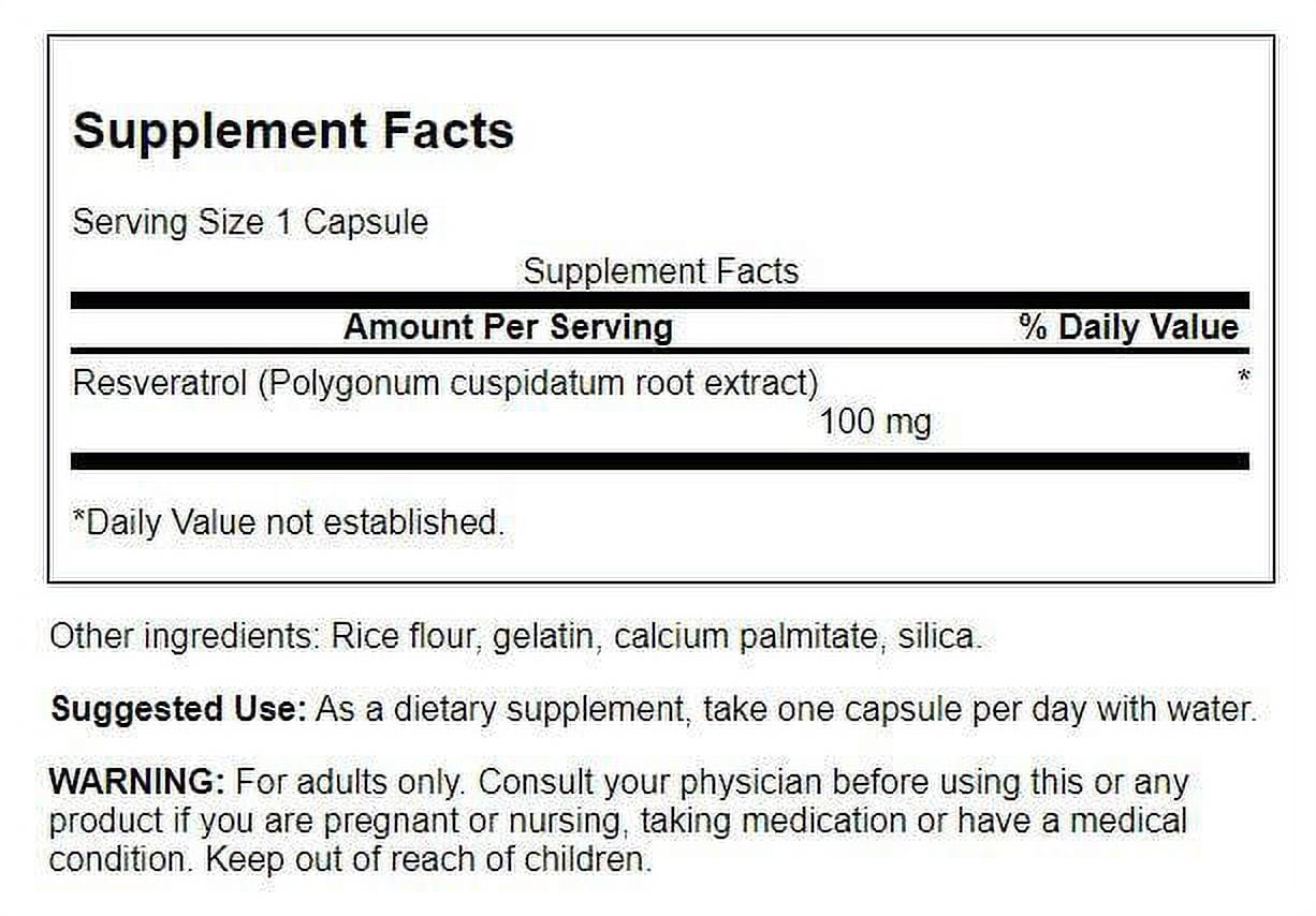 Swanson Resveratrol 100mg - 30 Capsules