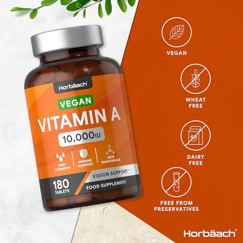 High Strength Vitamin A Tablets 10000iu, 180 Count