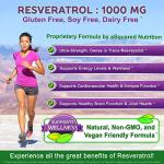 Natural Resveratrol 1000mg Max Strength Antioxidant Capsules